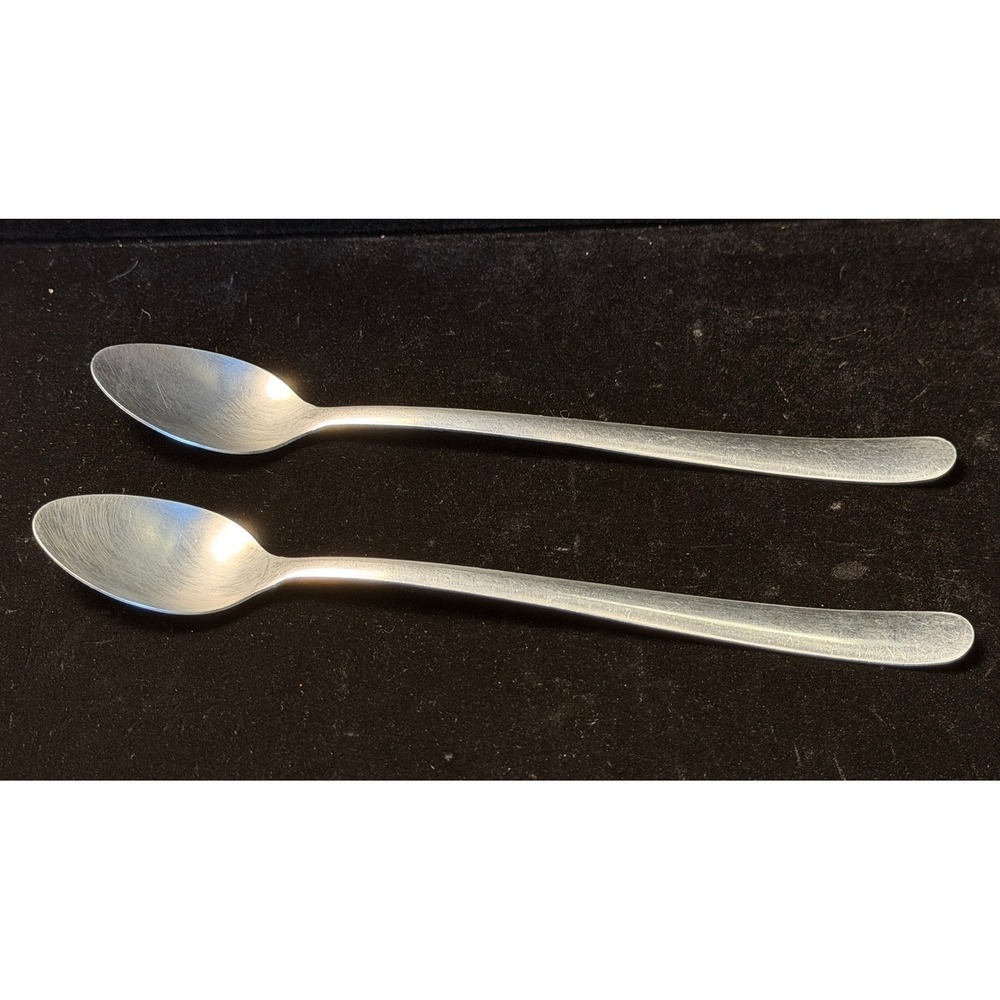 Delco 40 Stainless Steel Iced Tea Spoons Set of 2 Taiwan Flatware Silverware